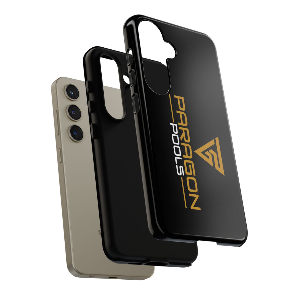 Paragon Pools Tough Phone Case — Rugged Black Protective Cover with Gold Logo
