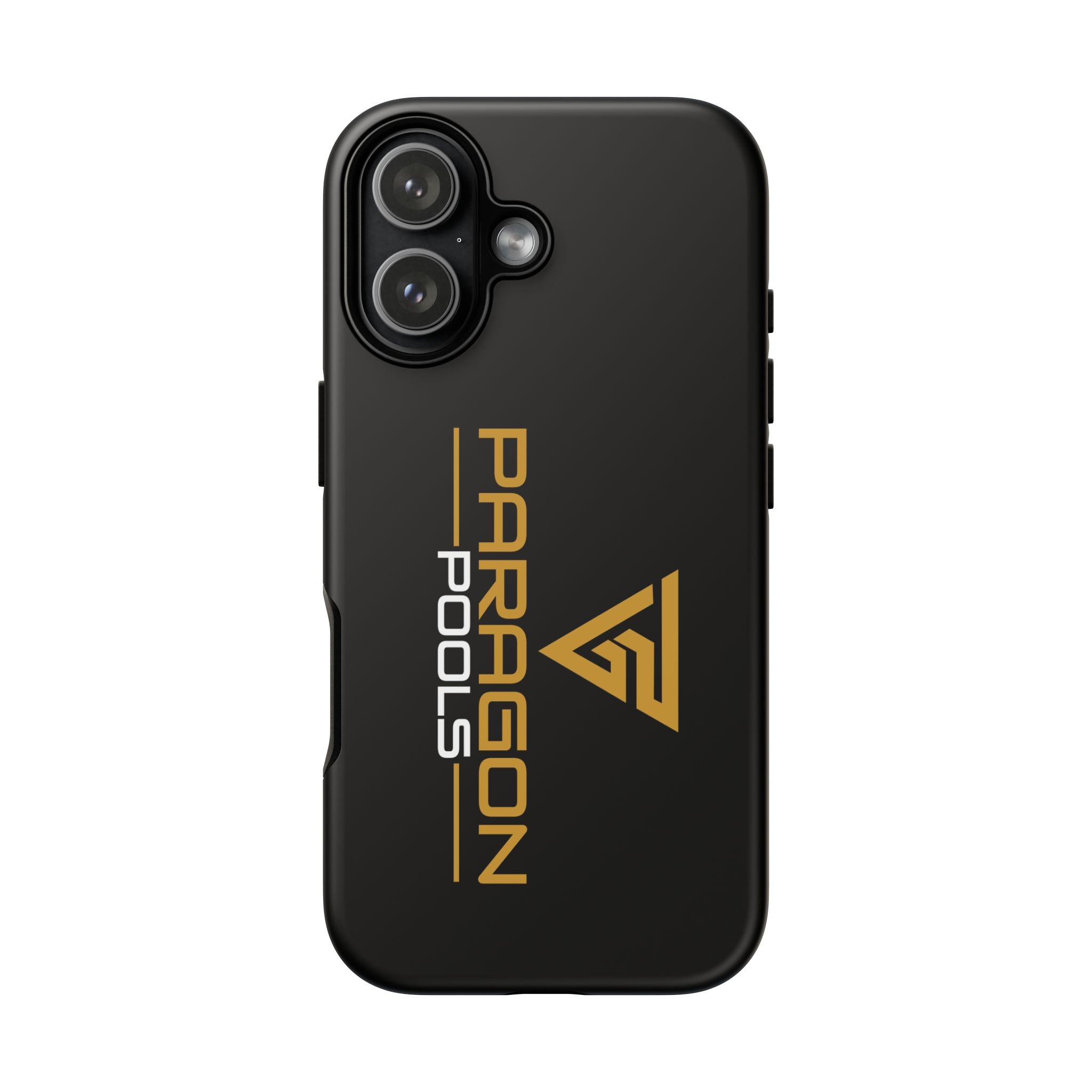 Paragon Pools Tough Phone Case — Rugged Black Protective Cover with Gold Logo