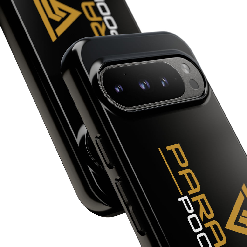 Paragon Pools Tough Phone Case — Rugged Black Protective Cover with Gold Logo