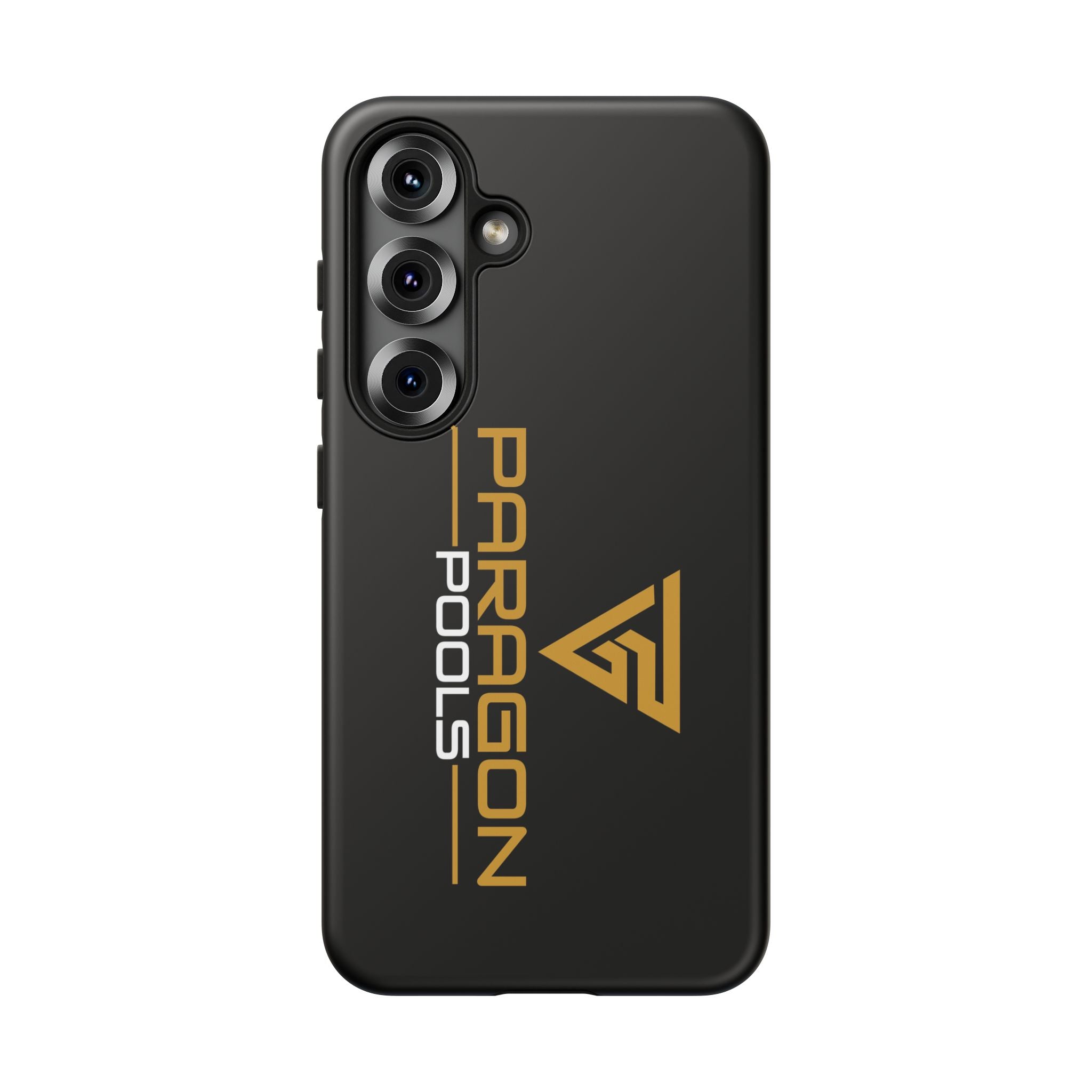 Paragon Pools Tough Phone Case — Rugged Black Protective Cover with Gold Logo