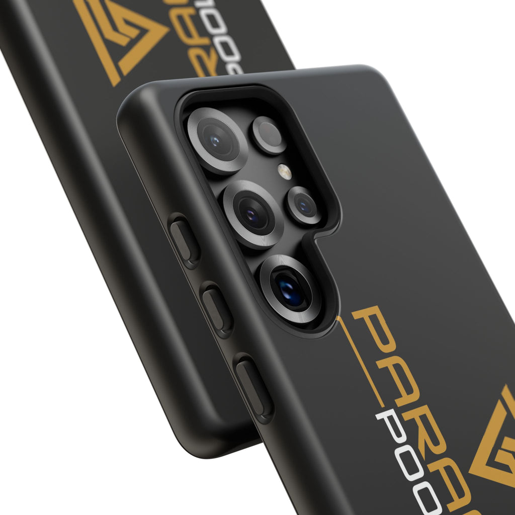 Paragon Pools Tough Phone Case — Rugged Black Protective Cover with Gold Logo