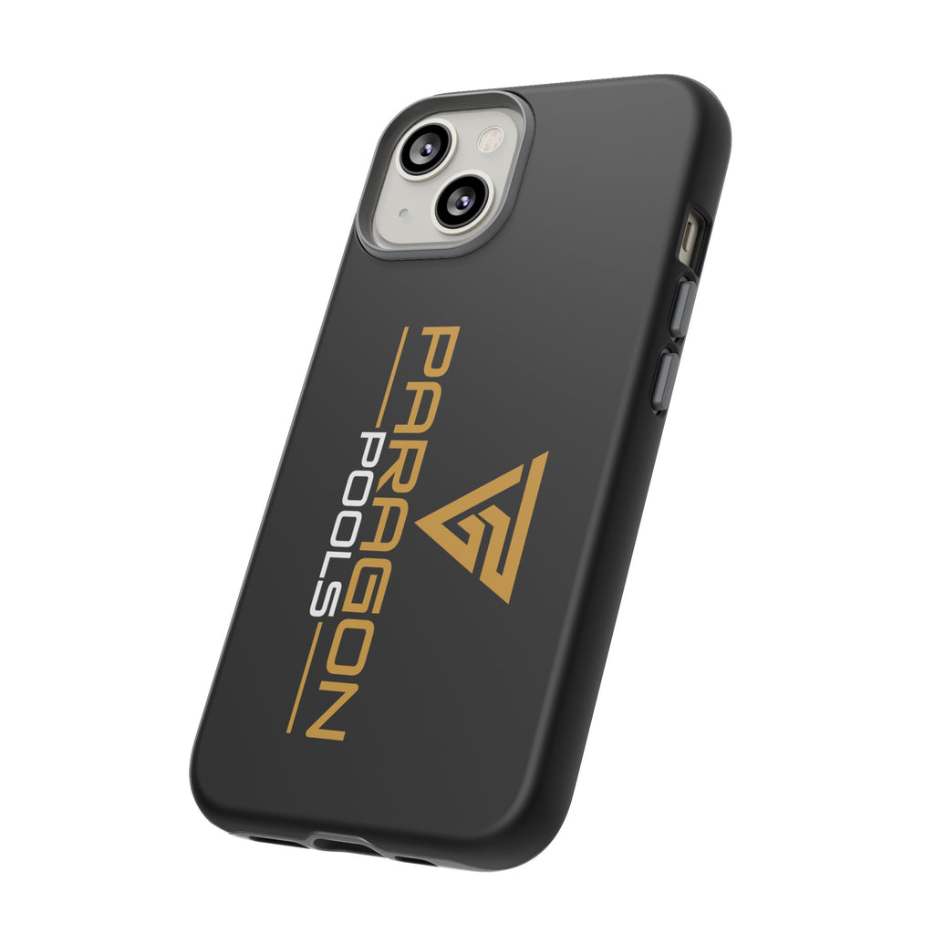 Paragon Pools Tough Phone Case — Rugged Black Protective Cover with Gold Logo