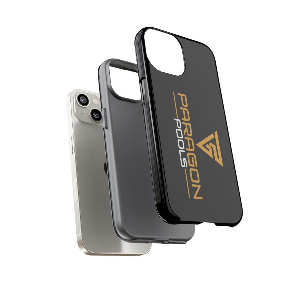 Paragon Pools Tough Phone Case — Rugged Black Protective Cover with Gold Logo